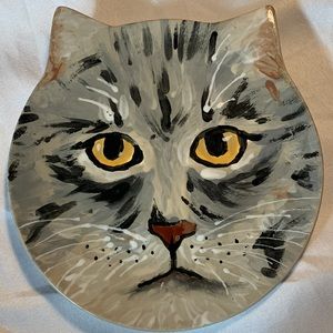 Hand painted Cat plate